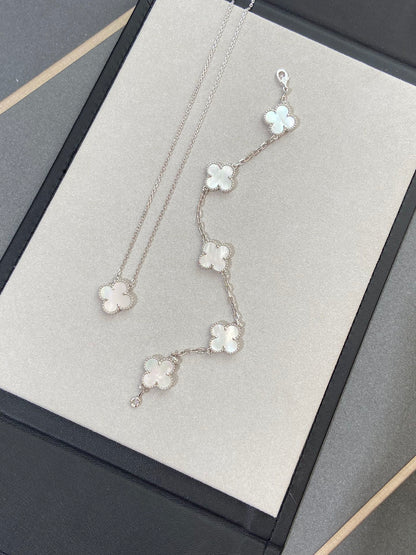 [⭐moonlume]CLOVER WHITE PEARL MOP 5 MOTIF BRACELET COLLECTION