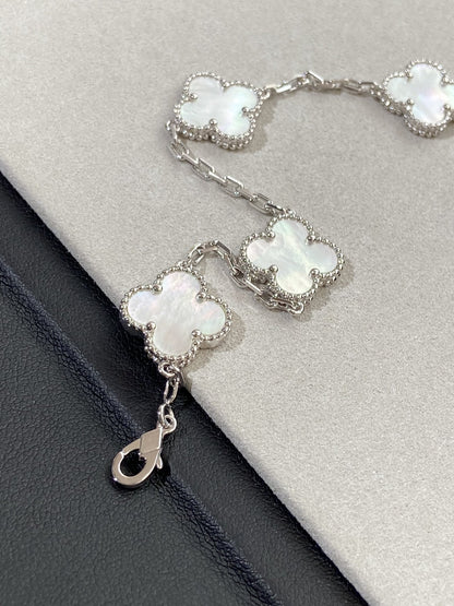 [⭐moonlume]CLOVER WHITE PEARL MOP 5 MOTIF BRACELET COLLECTION