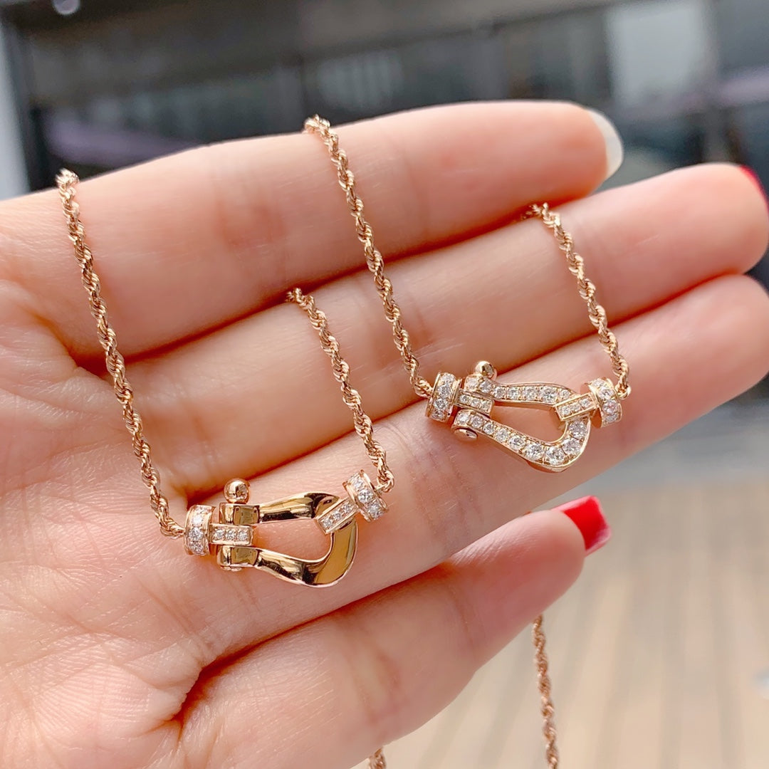 [⭐moonlume]FORCE 10 PINK GOLD DIAMOND NECKLACE