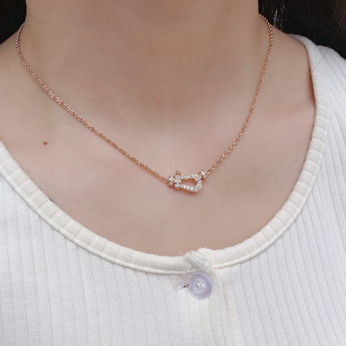 [⭐moonlume]FORCE 10 PINK GOLD DIAMOND NECKLACE