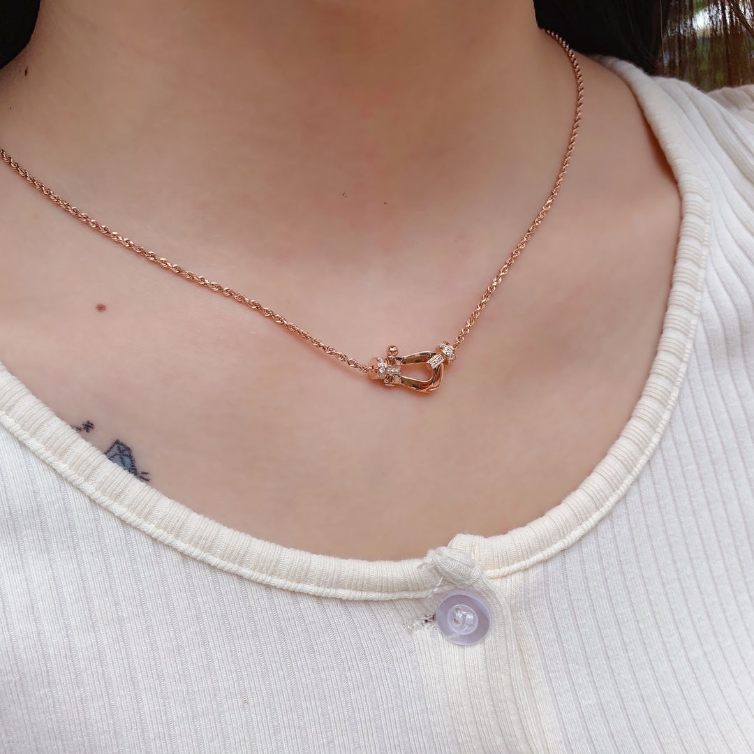 [⭐moonlume]FORCE 10 PINK GOLD DIAMOND NECKLACE