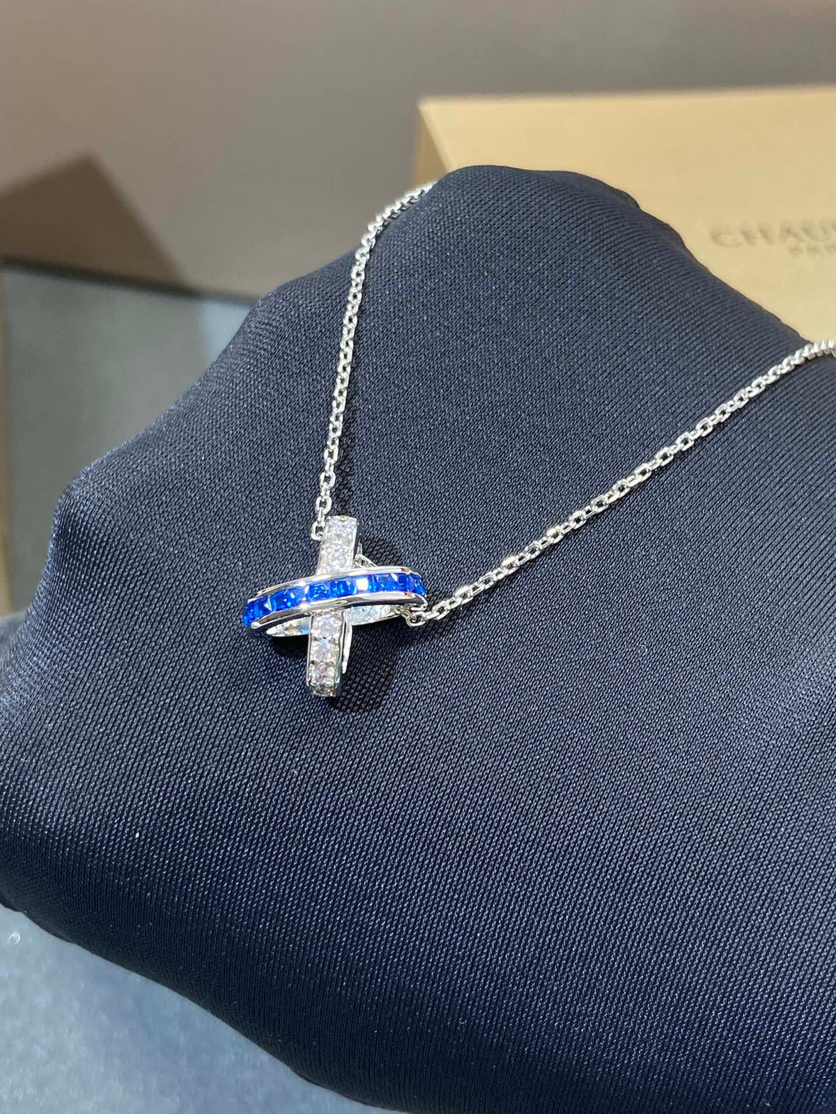 [⭐moonlume]LIENS DIAMOND SILVER NECKLACE