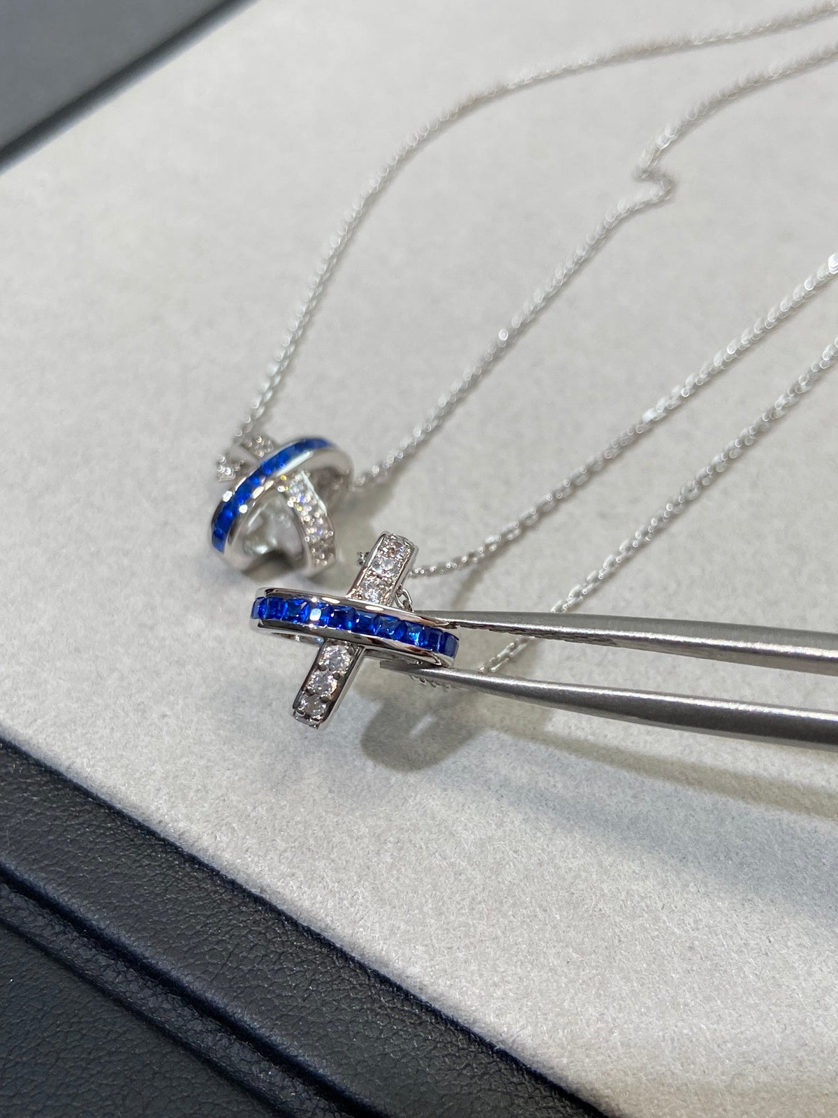 [⭐moonlume]LIENS DIAMOND SILVER NECKLACE