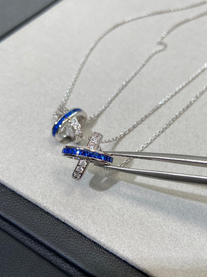 [⭐moonlume]LIENS DIAMOND SILVER NECKLACE
