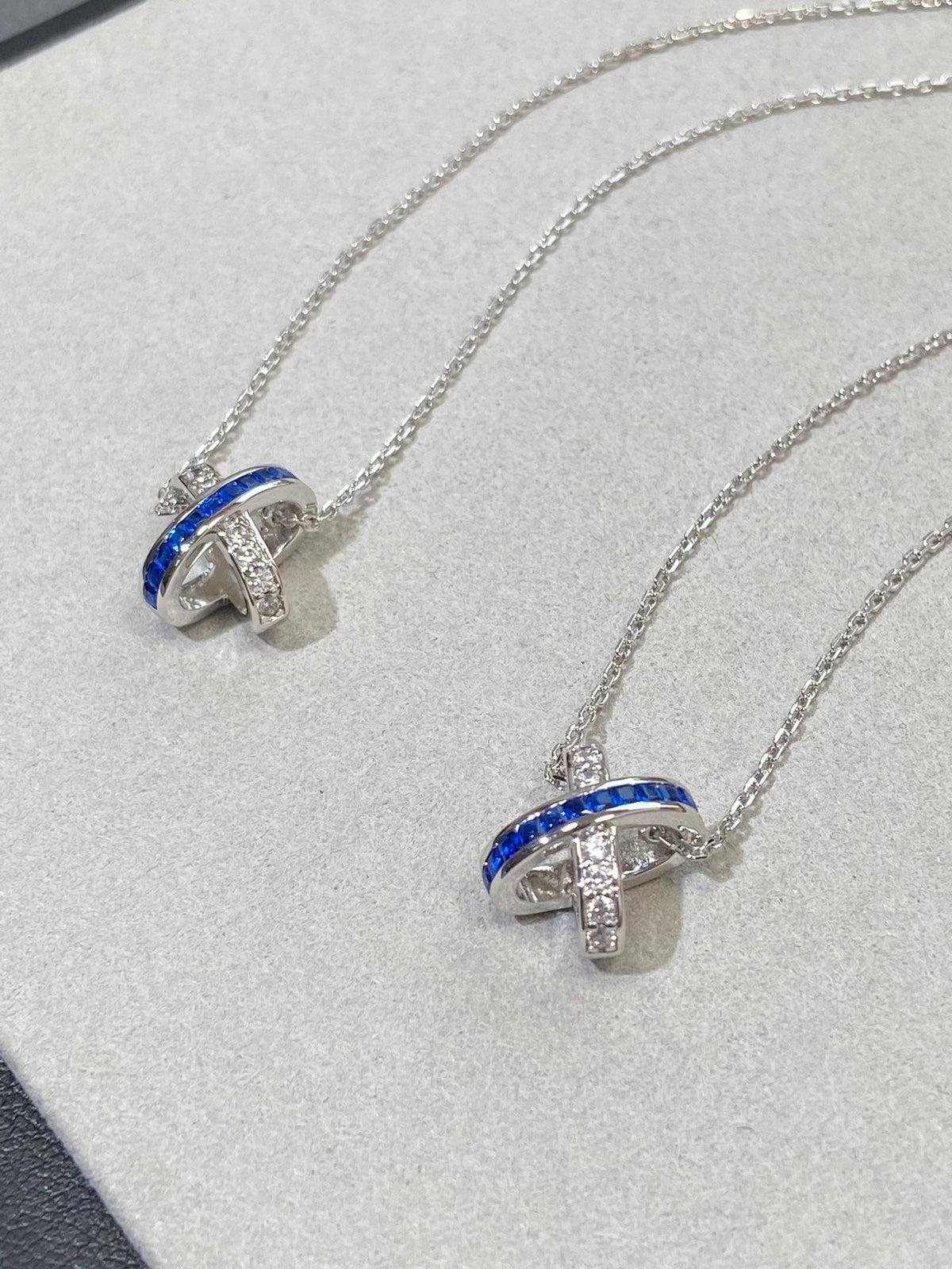 [⭐moonlume]LIENS DIAMOND SILVER NECKLACE