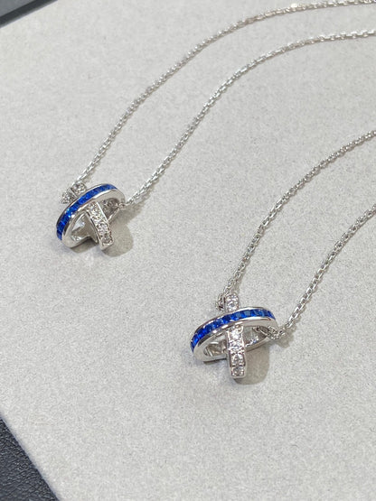 [⭐moonlume]LIENS DIAMOND SILVER NECKLACE