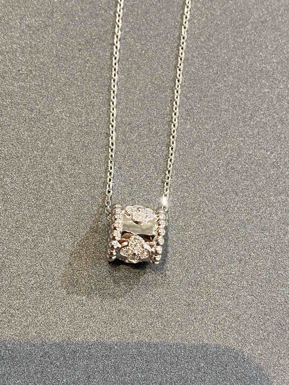 [⭐moonlume]PERLEE PEDANT SIVLER DIAMOND NECKLACE