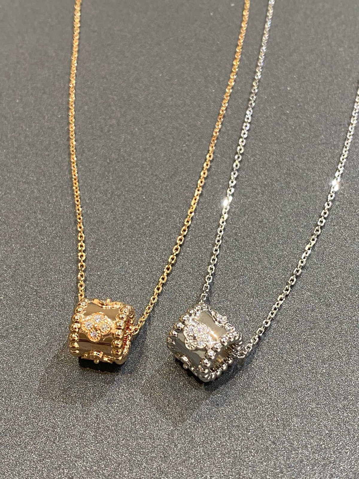 [⭐moonlume]PERLEE PEDANT SIVLER DIAMOND NECKLACE