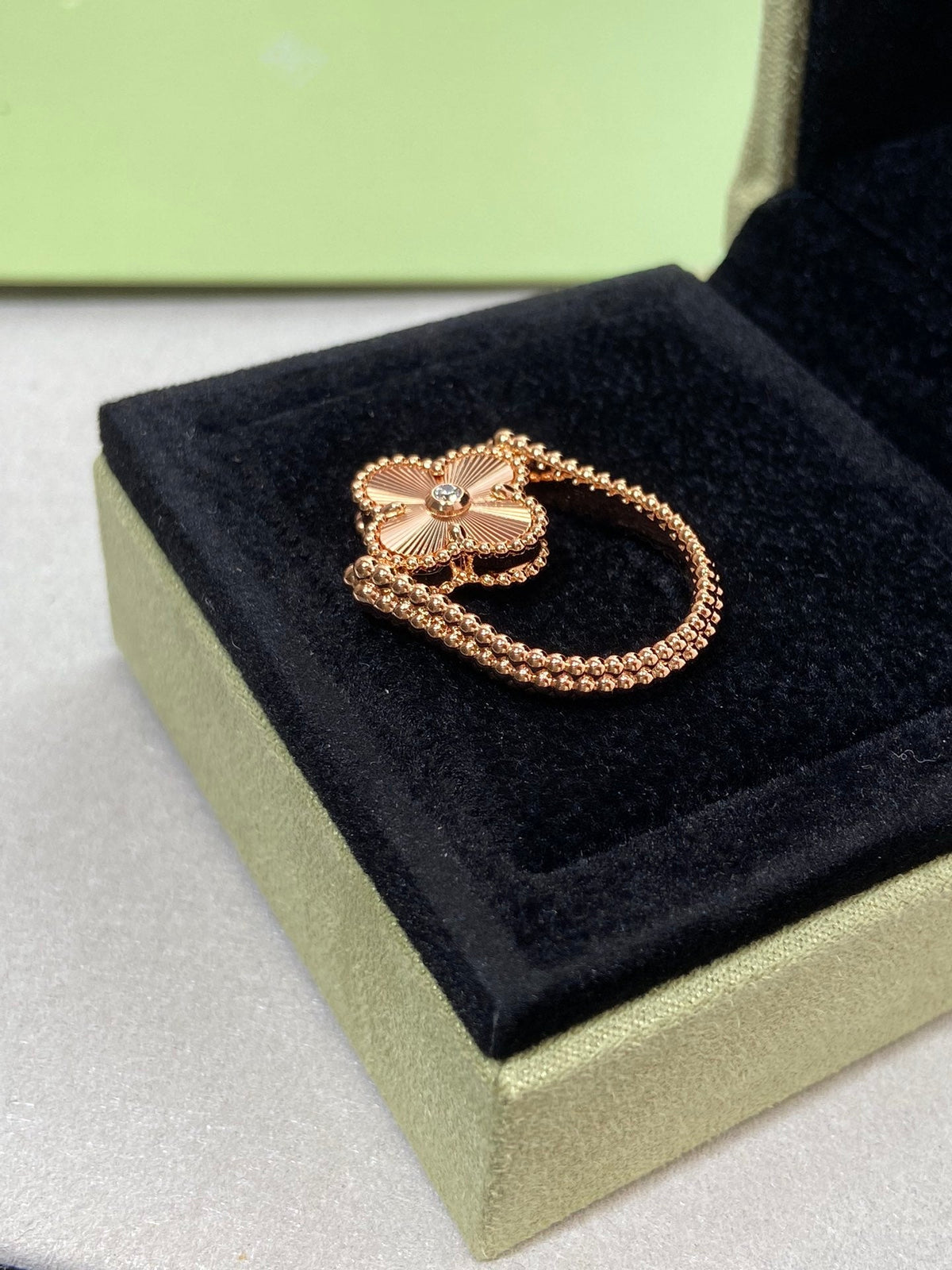 [⭐moonlume]CLOVER RIVERSIBLE ROSE GOLD RING