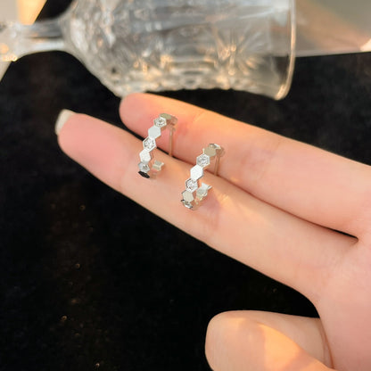 [⭐moonlume]BEE LOVE DIAMOND HOOP EARRINGS