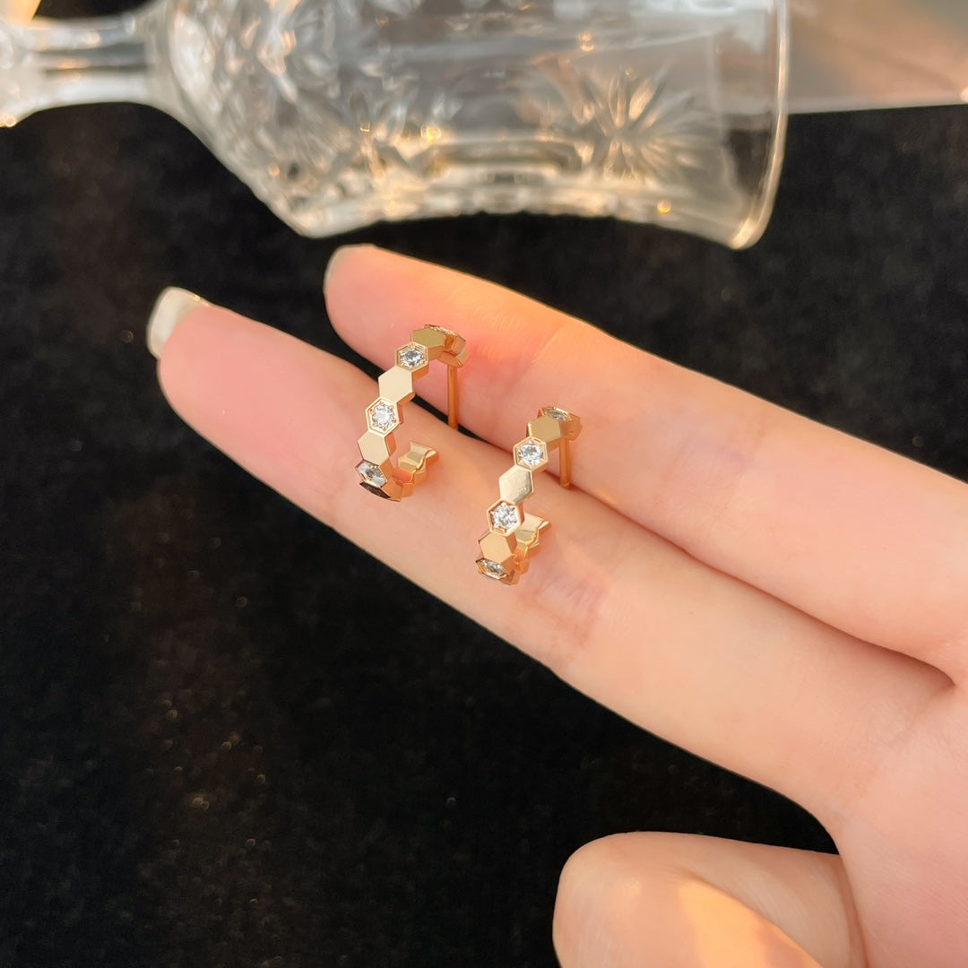 [⭐moonlume]BEE LOVE DIAMOND HOOP EARRINGS