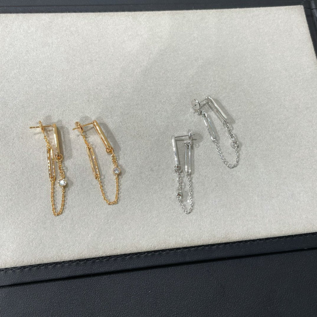 [⭐moonlume]CHAINE CHAOS DIAMOND DROP EARRINGS