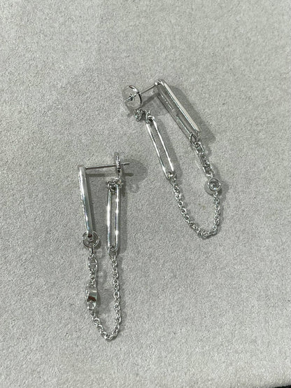 [⭐moonlume]CHAINE CHAOS DIAMOND DROP EARRINGS