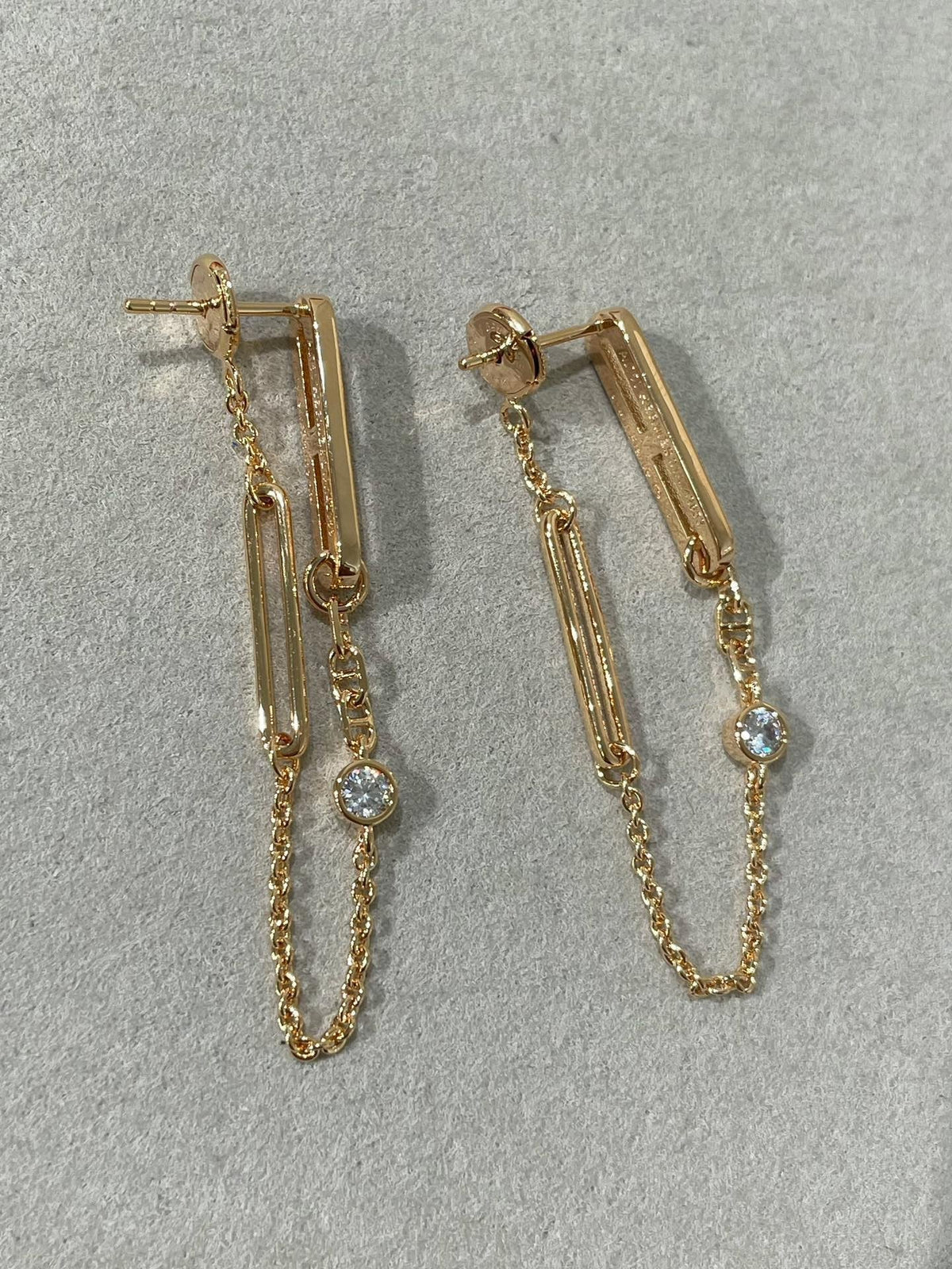 [⭐moonlume]CHAINE CHAOS DIAMOND DROP EARRINGS
