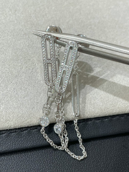 [⭐moonlume]CHAINE CHAOS DIAMOND DROP EARRINGS