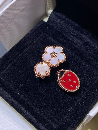[⭐moonlume]LUCKY 3 MOTIF ROSE GOLD RING