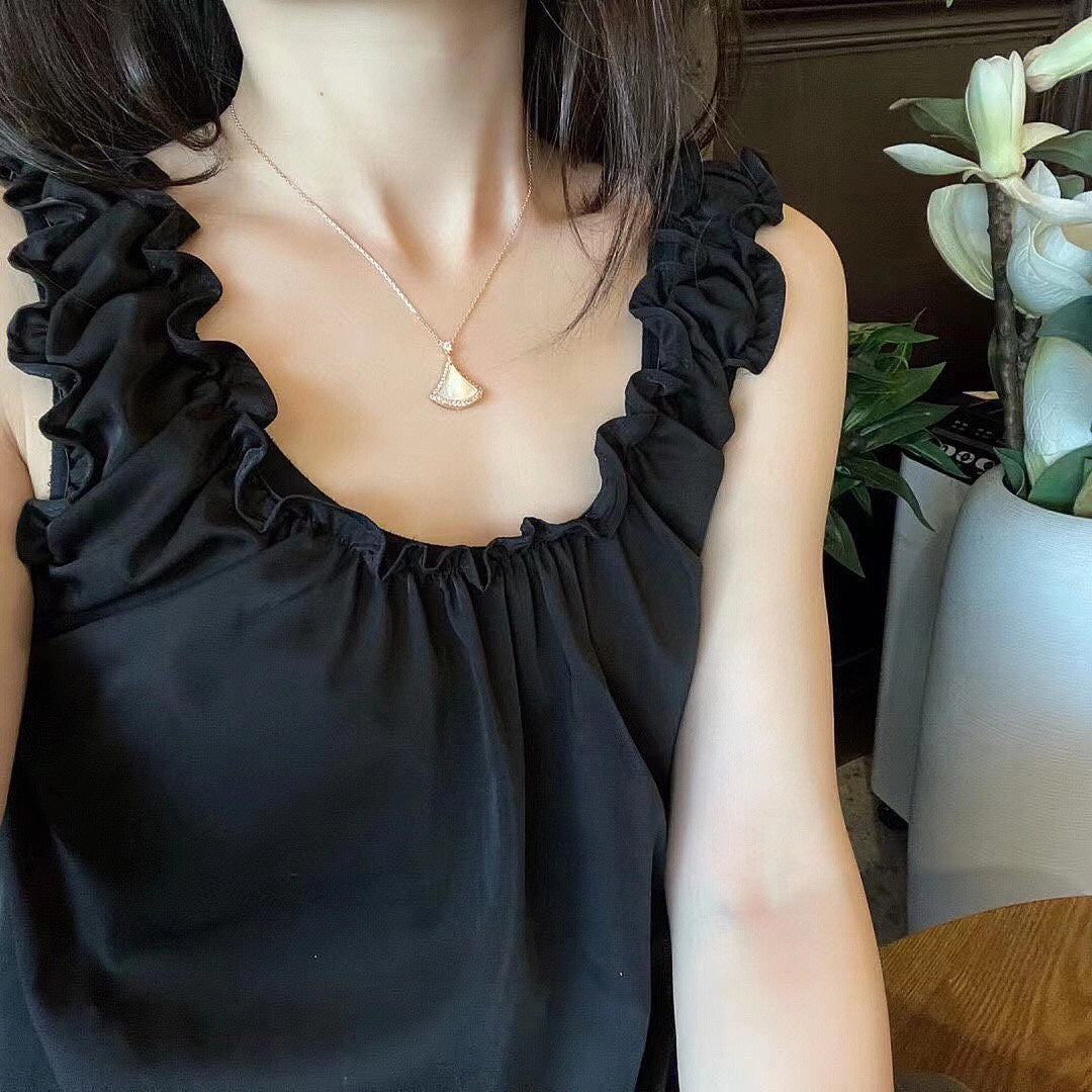 [⭐moonlume]DREAM MOP DIAMOND PAVED PINK GOLD NECKLACE