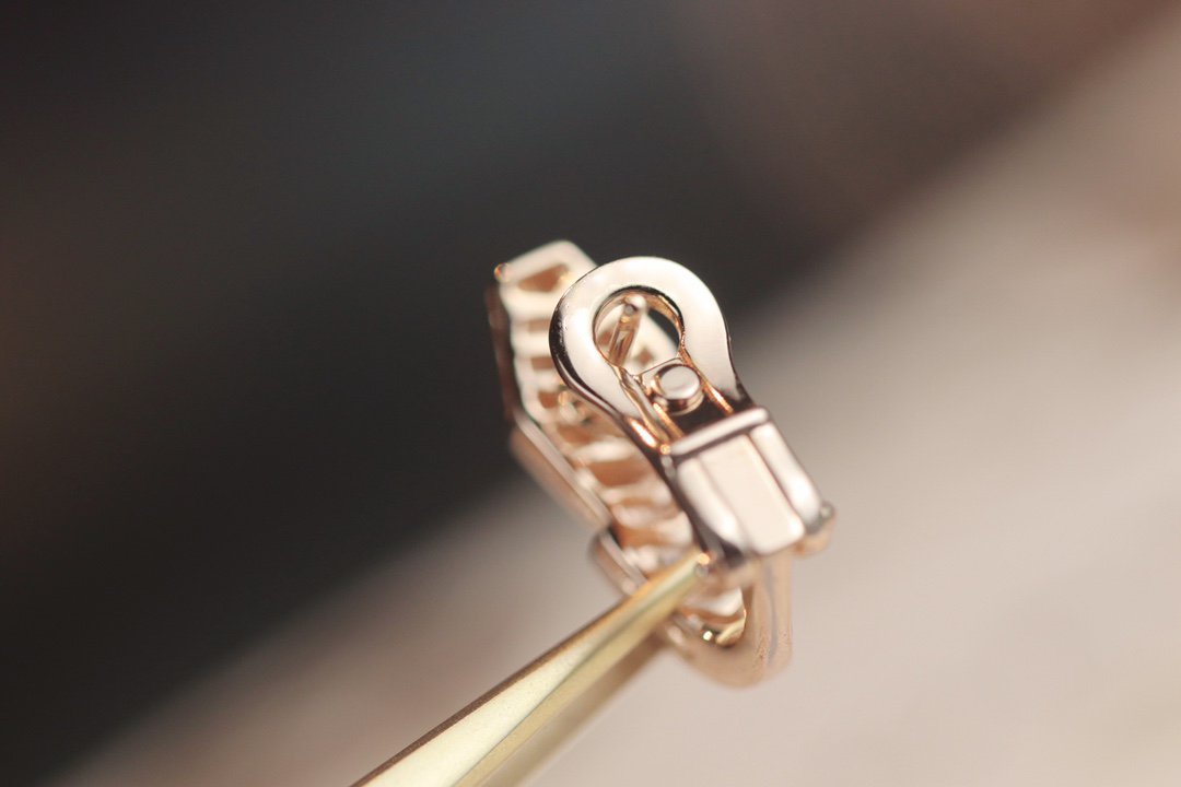 [⭐moonlume]SERPENT PINK GOLD DIAMOND EARRINGS