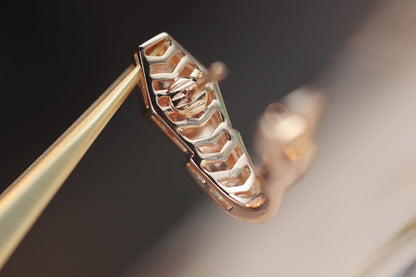 [⭐moonlume]SERPENT PINK GOLD DIAMOND EARRINGS