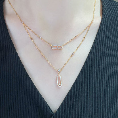 [⭐moonlume]MOVE 2 ROW DIAMOND NECKLACE