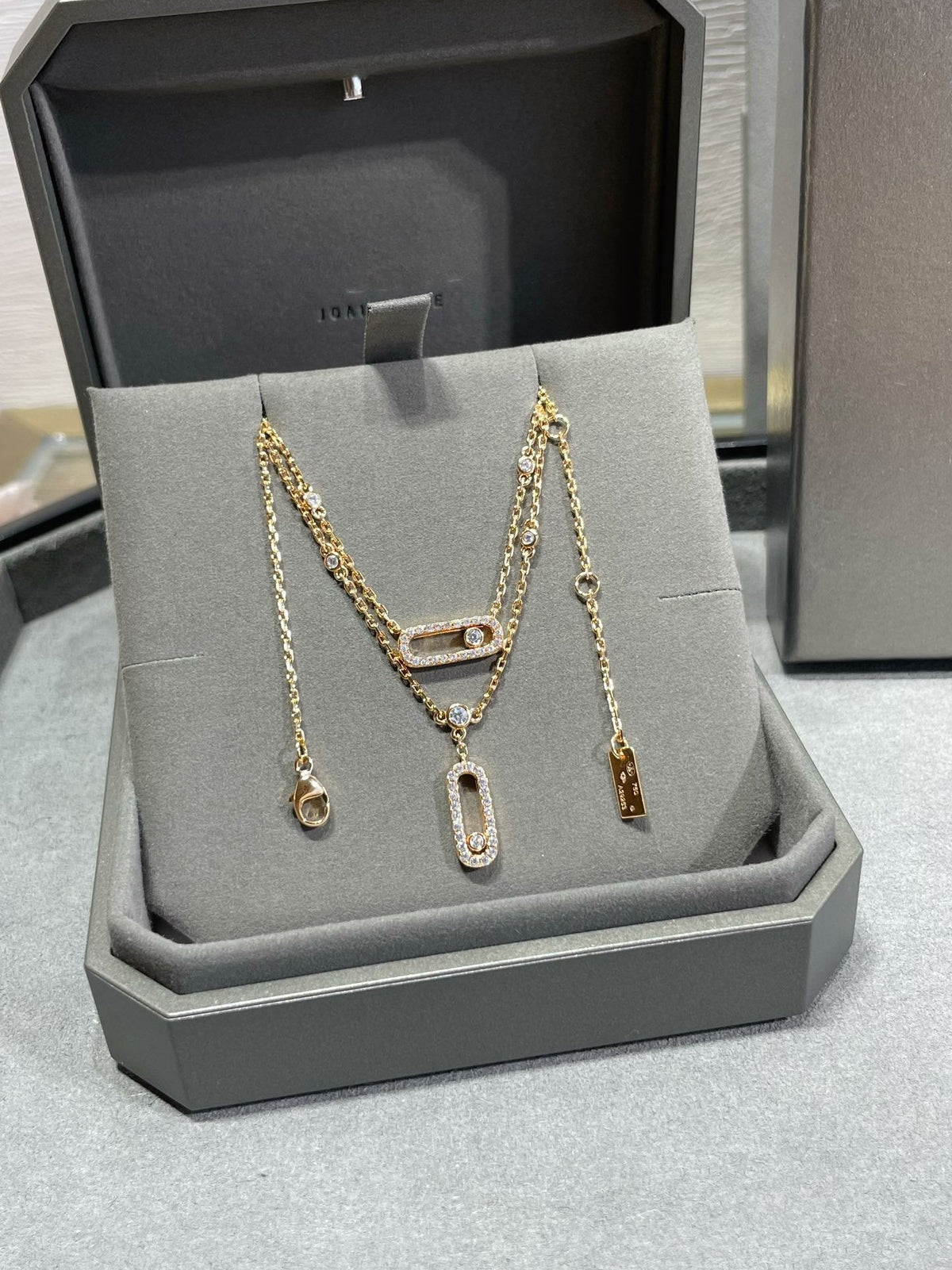 [⭐moonlume]MOVE 2 ROW DIAMOND NECKLACE