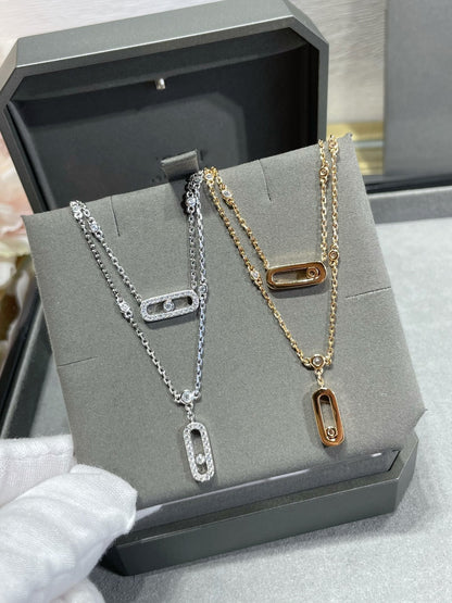 [⭐moonlume]MOVE 2 ROW DIAMOND NECKLACE
