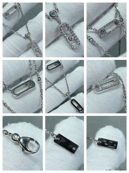 [⭐moonlume]MOVE 2 ROW DIAMOND NECKLACE