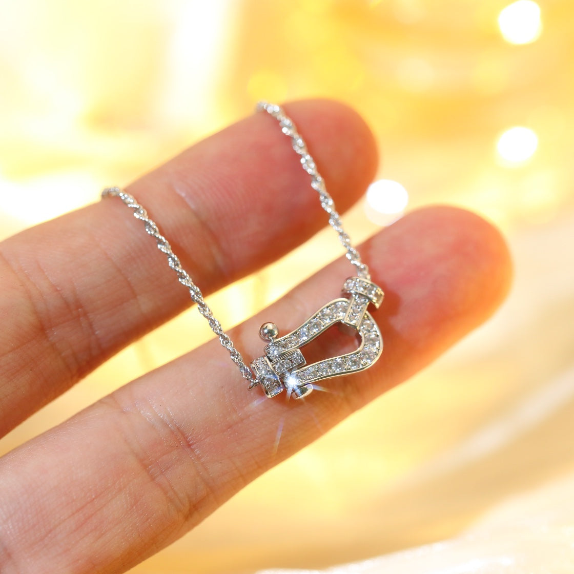 [⭐moonlume]FORCE 10 DIAMOND SILVER NECKLACE MINI MODEL