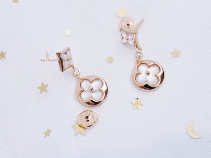 [⭐moonlume]STAR AND SUN PINK GOLD MOP DROP EARRINGS