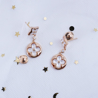 [⭐moonlume]STAR AND SUN PINK GOLD MOP DROP EARRINGS