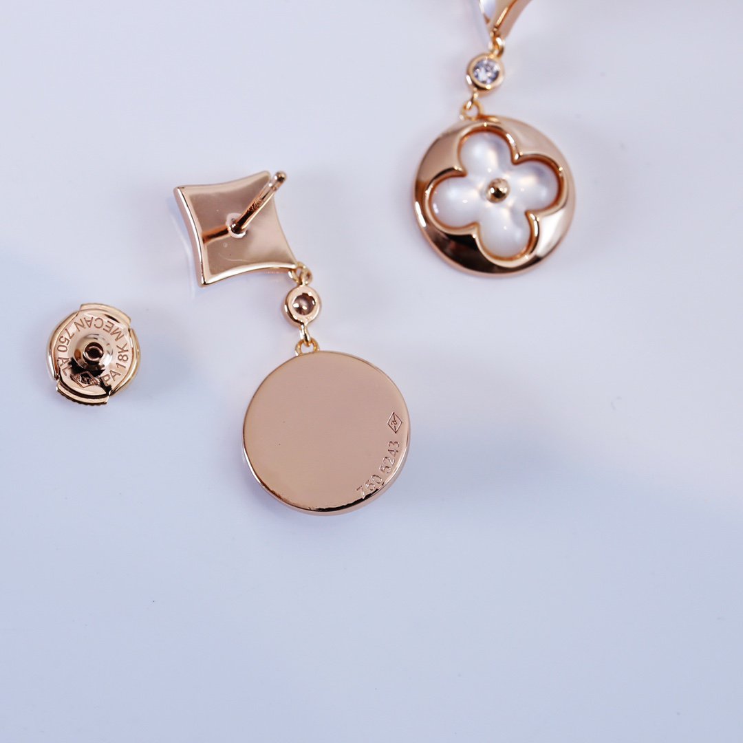 [⭐moonlume]STAR AND SUN PINK GOLD MOP DROP EARRINGS