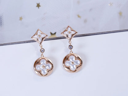 [⭐moonlume]STAR AND SUN PINK GOLD MOP DROP EARRINGS