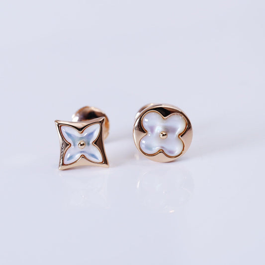[⭐moonlume]STAR AND SUN PINK GOLD MOP STUD EARRINGS