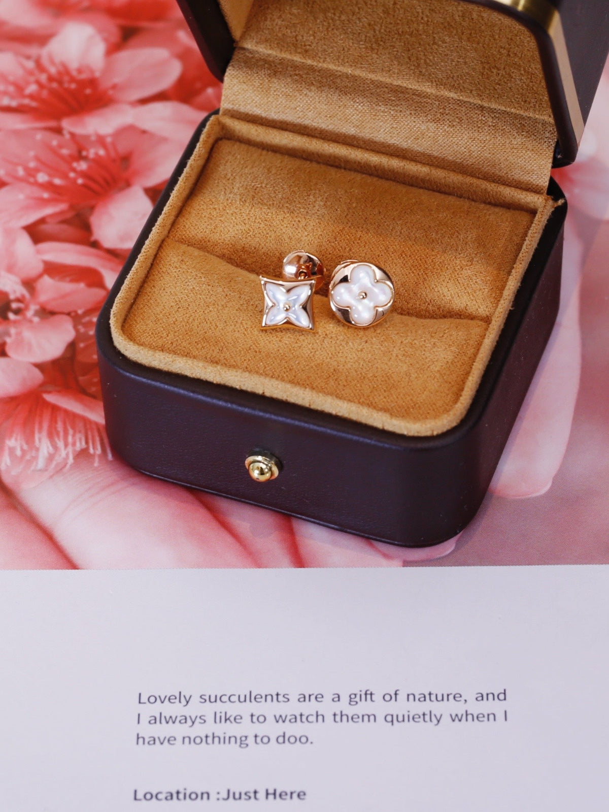 [⭐moonlume]STAR AND SUN PINK GOLD MOP STUD EARRINGS
