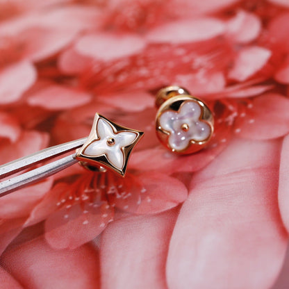 [⭐moonlume]STAR AND SUN PINK GOLD MOP STUD EARRINGS