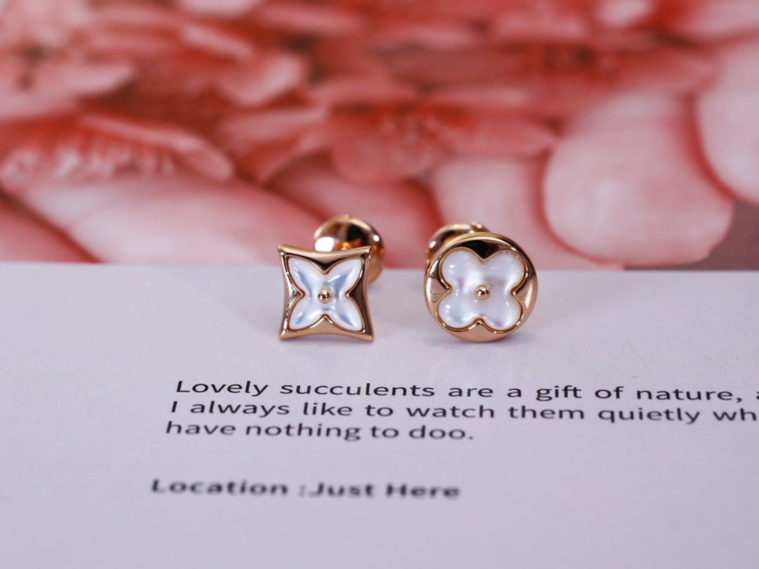 [⭐moonlume]STAR AND SUN PINK GOLD MOP STUD EARRINGS