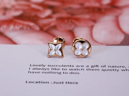 [⭐moonlume]STAR AND SUN PINK GOLD MOP STUD EARRINGS