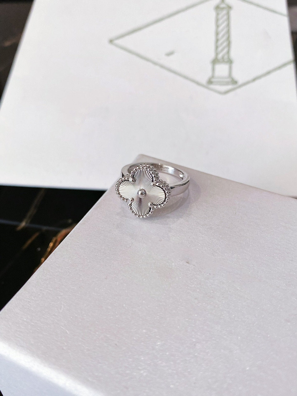 [⭐moonlume]CLOVER SILVER RING