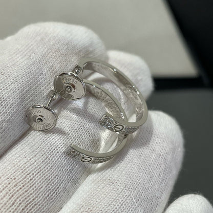 [⭐moonlume]LOVE DIAMOND SILVER HOOP EARRINGS