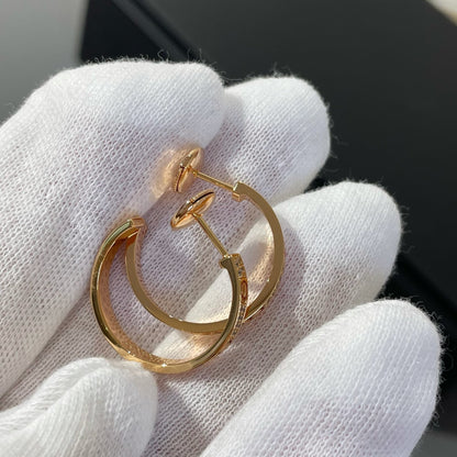 [⭐moonlume]LOVE DIAMOND PINK GOLD HOOP EARRINGS