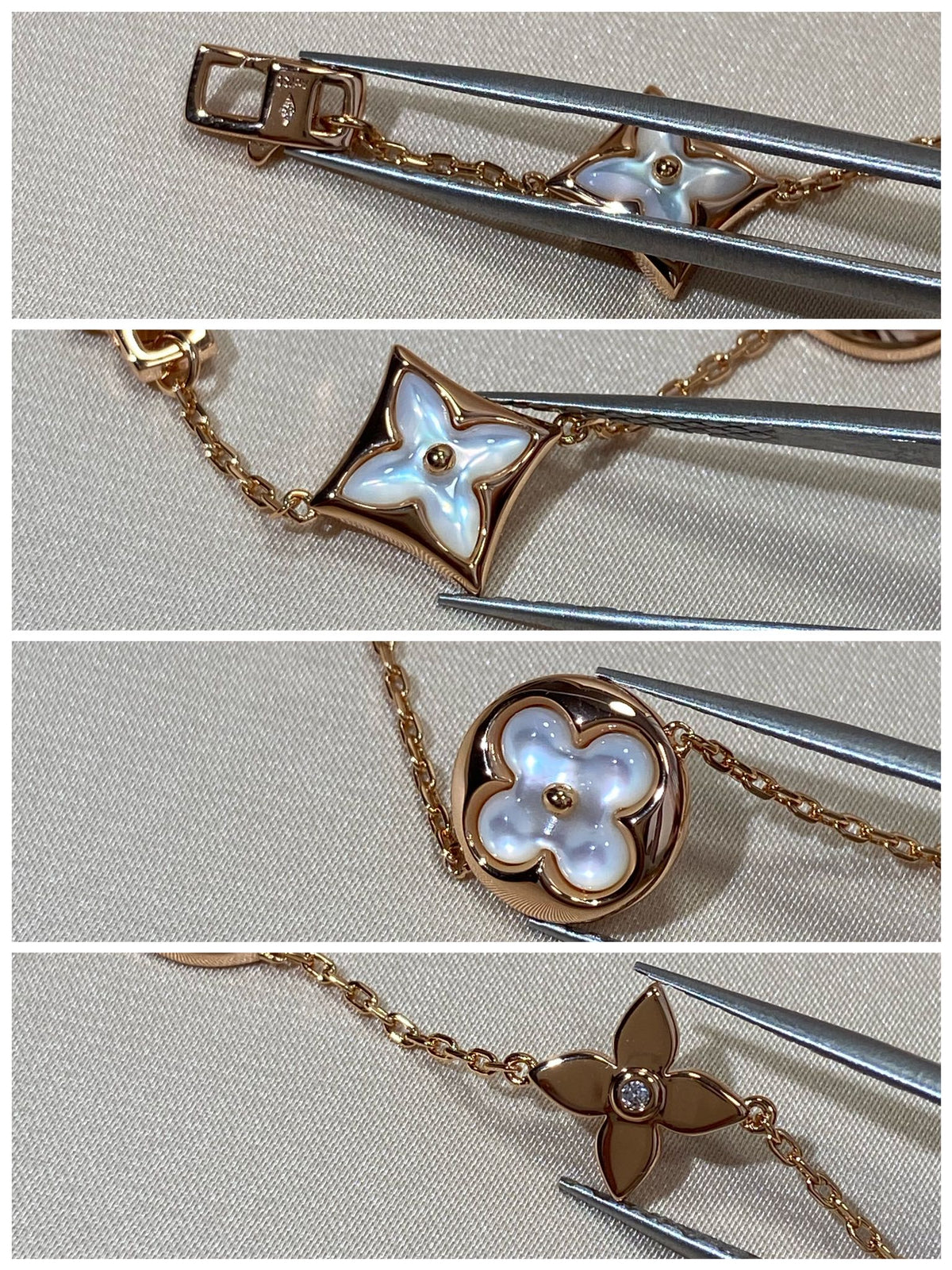 [⭐moonlume]STAR AND SUN 5 MOTIF MOP PINK GOLD BRACELET