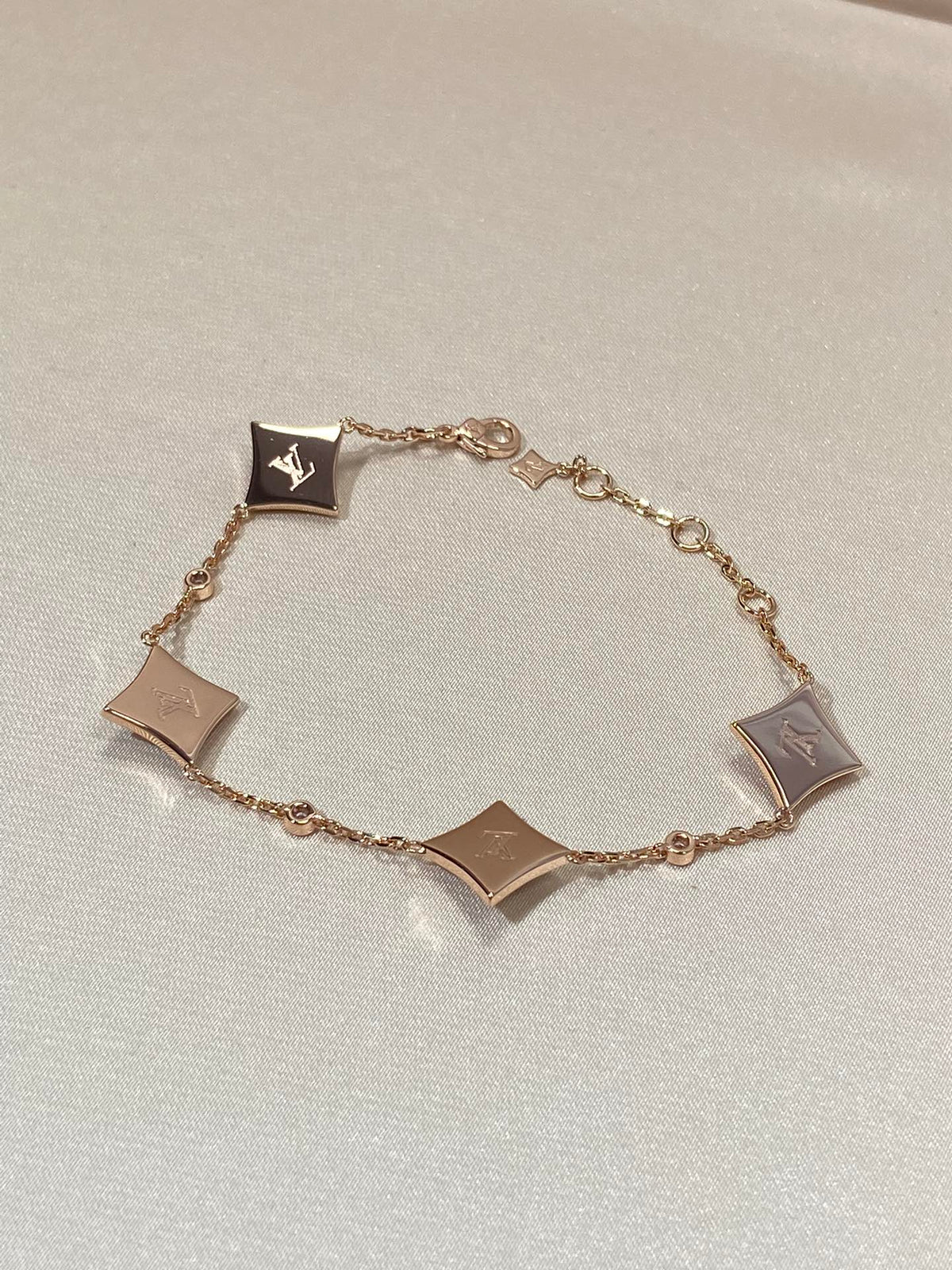 [⭐moonlume]STAR 4 MOTIF MOP DIAMOND PINK GOLD BRACELET
