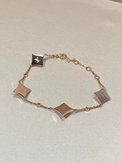 [⭐moonlume]STAR 4 MOTIF MOP DIAMOND PINK GOLD BRACELET