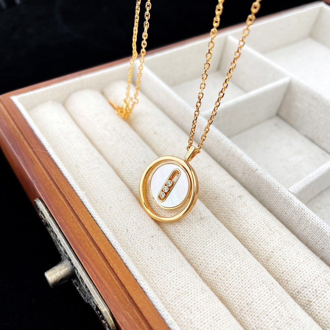 [⭐moonlume]Demo MOVE MOP PINK GOLD NECKLACE