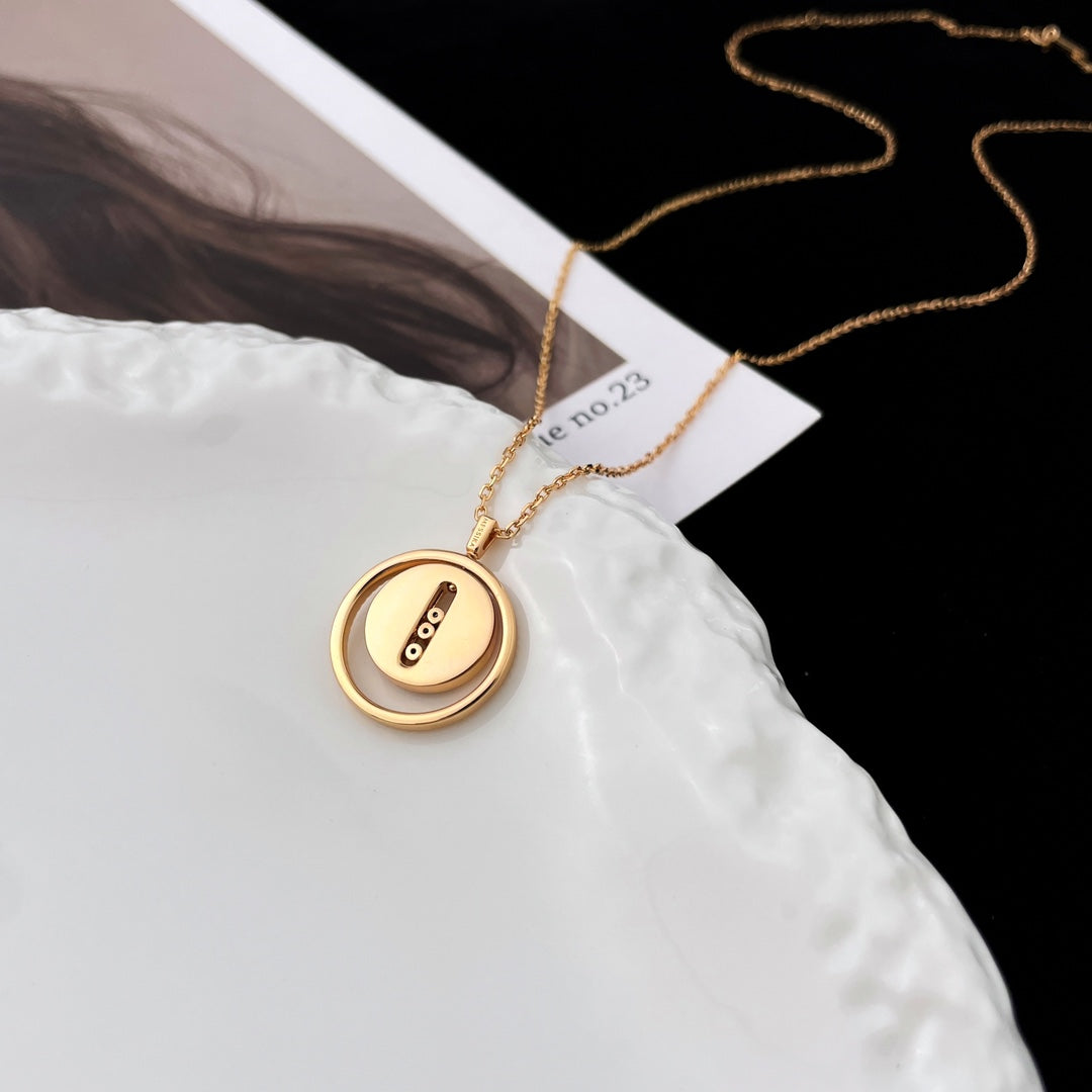 [⭐moonlume]Demo MOVE MOP PINK GOLD NECKLACE