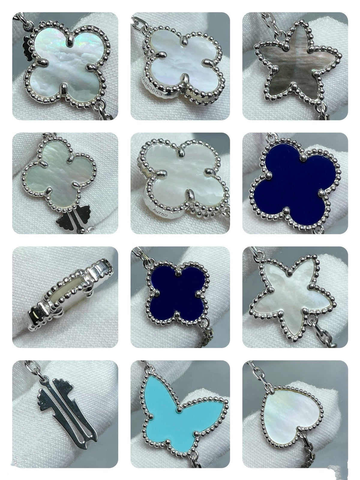 [⭐moonlume]LUCKY CLOVER SILVER 11 MOTIF NECKLACE