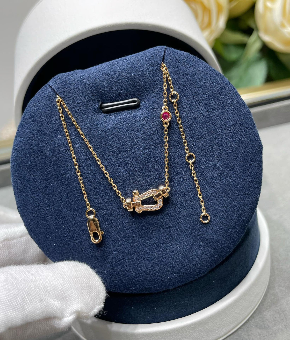 [⭐moonlume]FORCE 10 DIAMOND PINK GOLD NECKLACE