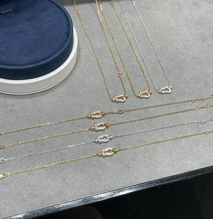 [⭐moonlume]FORCE 10 DIAMOND PINK GOLD NECKLACE