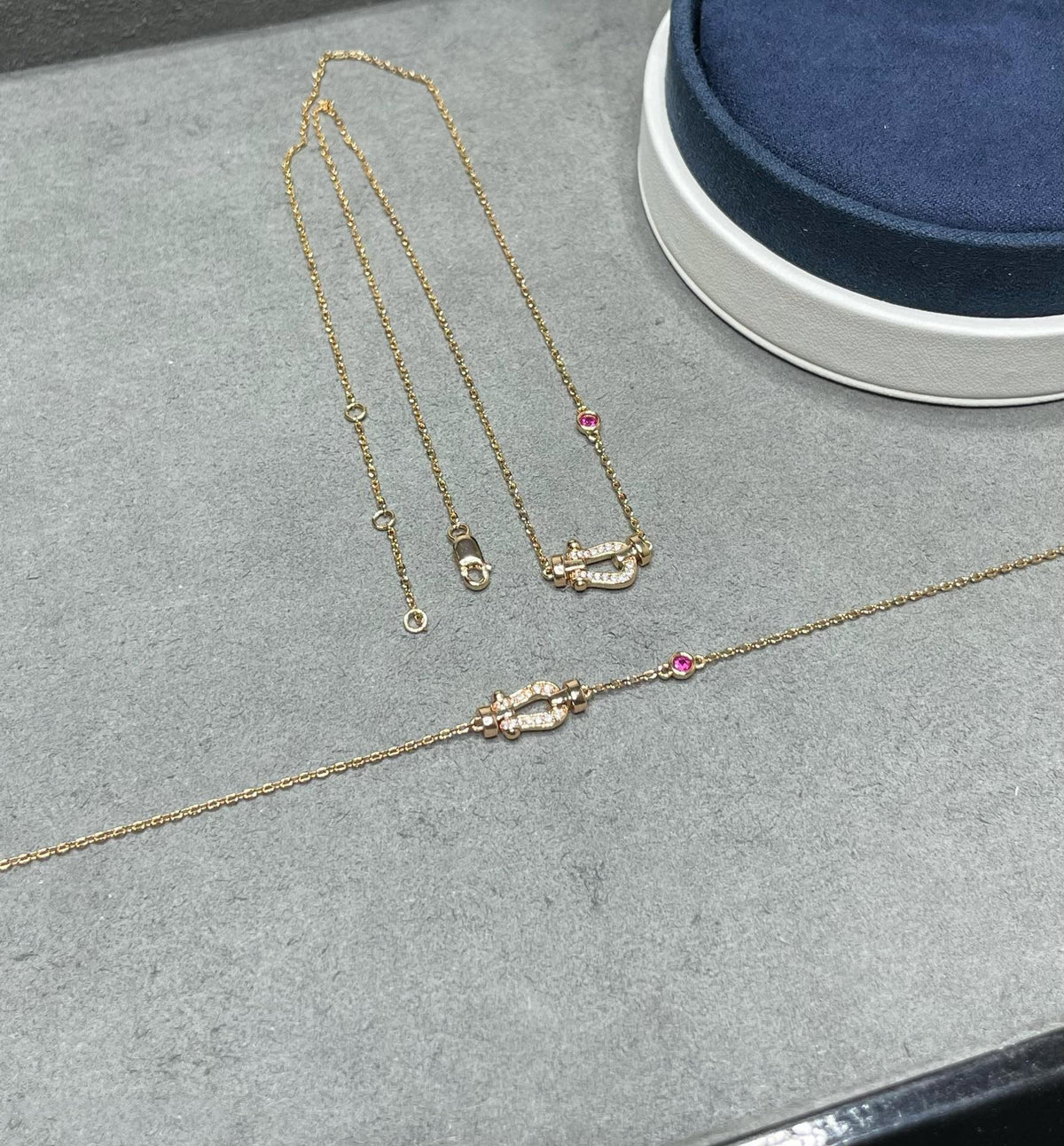 [⭐moonlume]FORCE 10 DIAMOND PINK GOLD NECKLACE