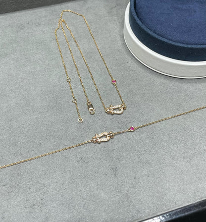 [⭐moonlume]FORCE 10 DIAMOND PINK GOLD NECKLACE